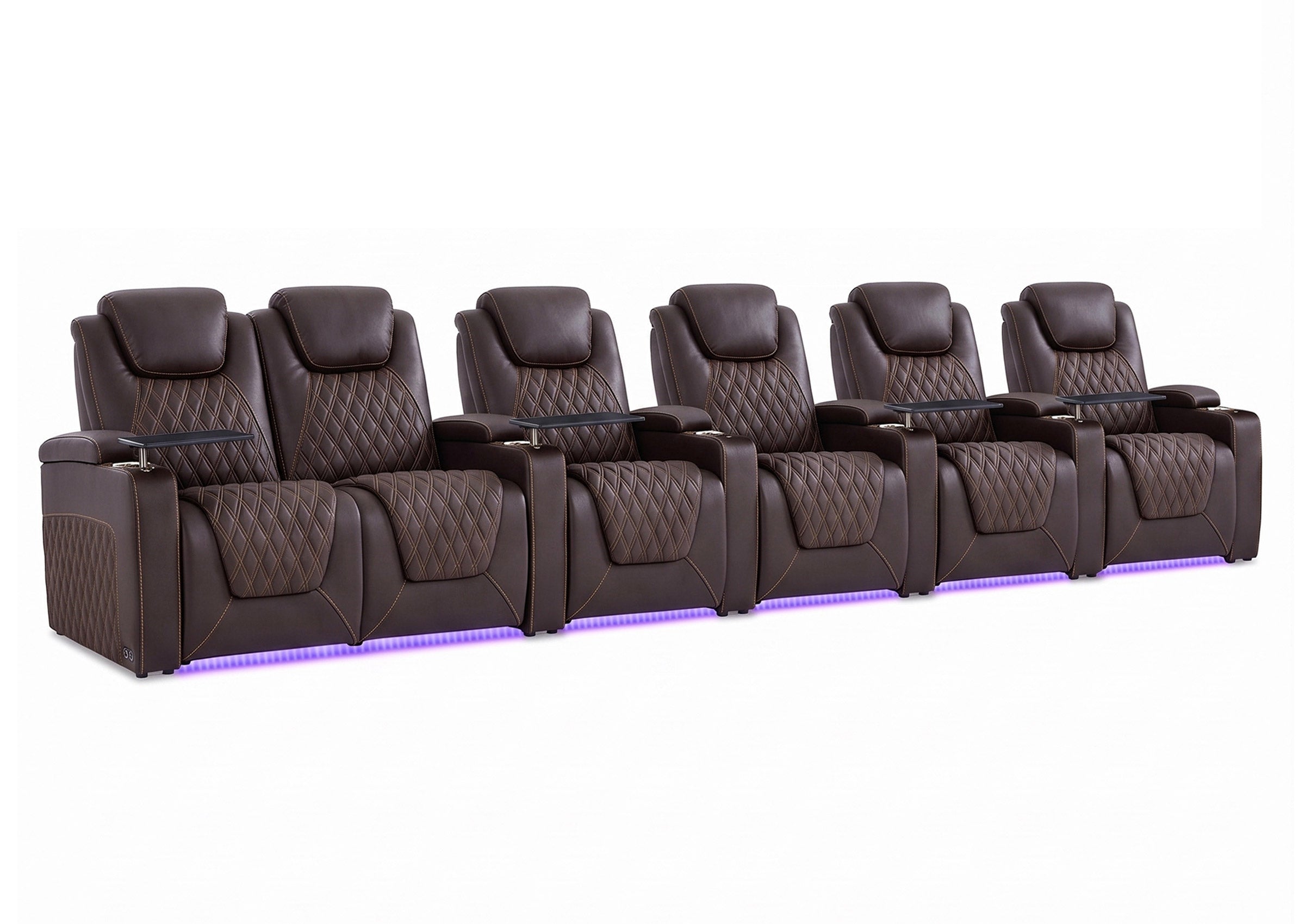 Weilianda Chic Series 6-Seat Electric Home Theater Recliner  | Multicolor Lighting