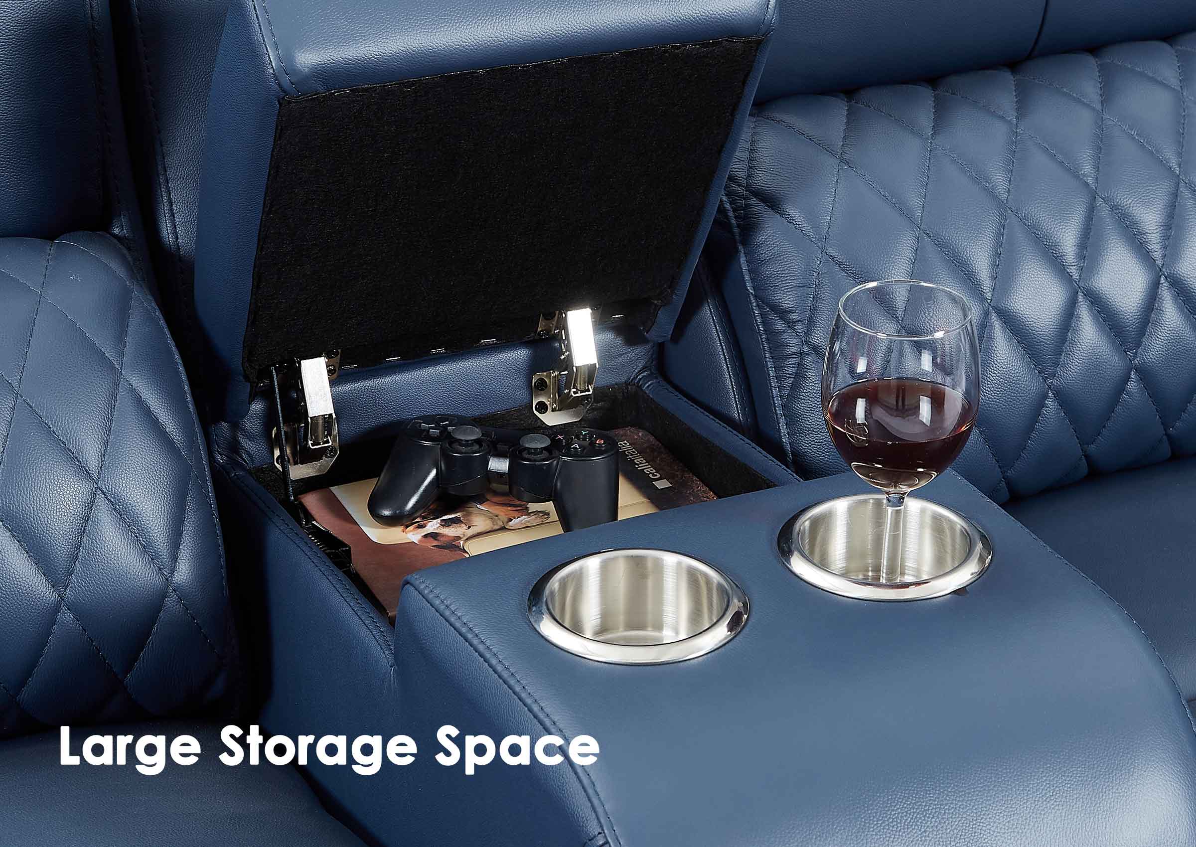 Center Storage Console for Home Theater Seating Recliner Sofa