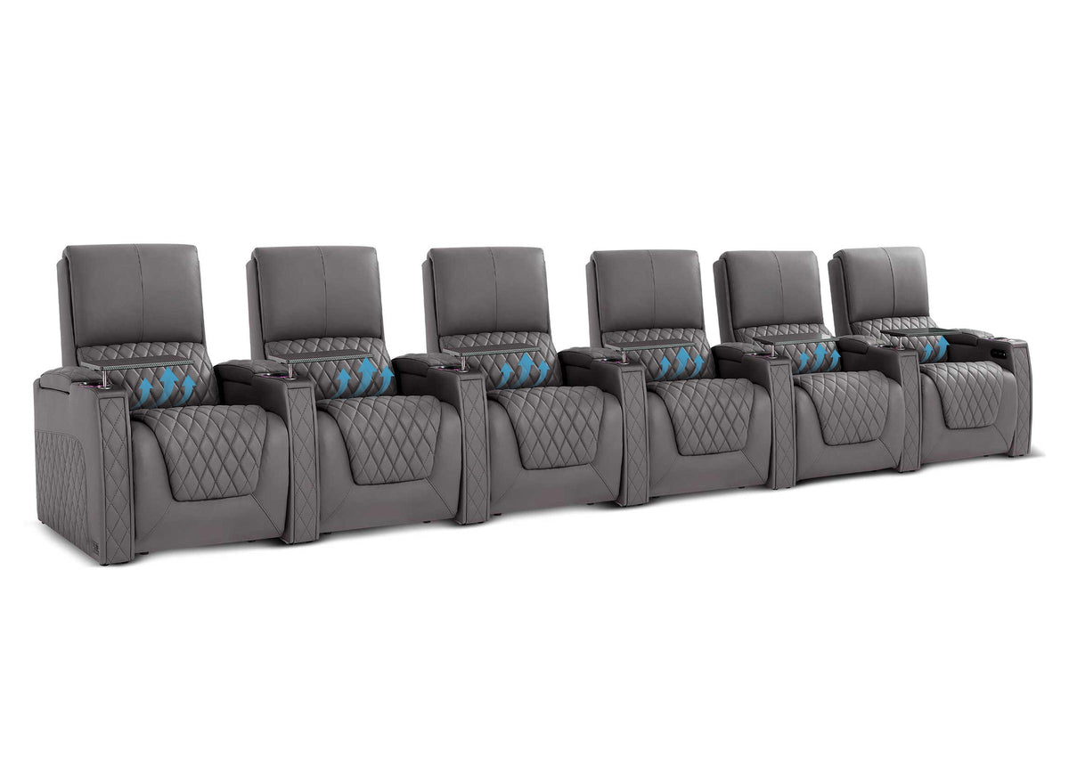 Weilianda AstroUltra Lumbar Series 6-Seat Electric Theater Recliner with Bulit in Lumbar Support | 7-Color LED Lighting