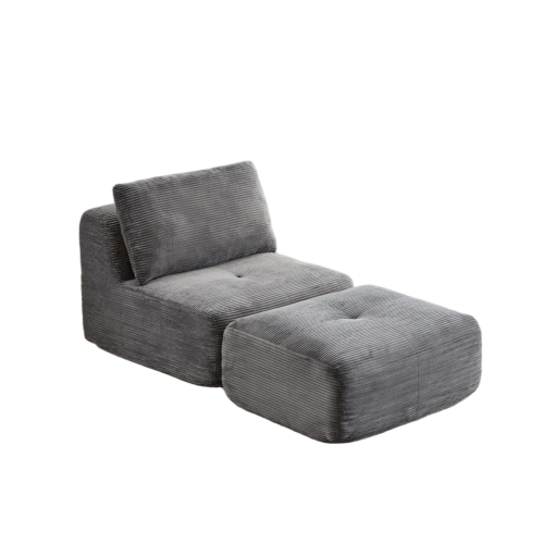 Plush 2-Seater Cloud Sofa in Soft Corduroy with Deep Memory Foam Comfort