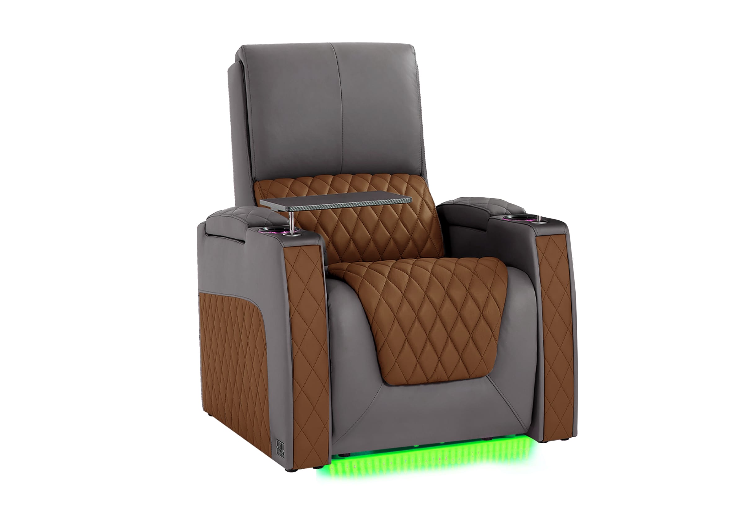 Weilianda AstroUltra Series Grey Custom Dual-Color Single Electronic Recliner with Tray Table