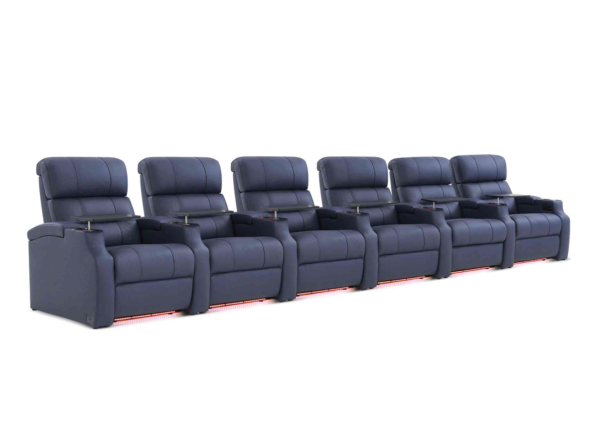 Weilianda Vanguard XL Series Six Seat Power Reclining Chairs | Big & Tall Comfort & Illuminated Cupholders