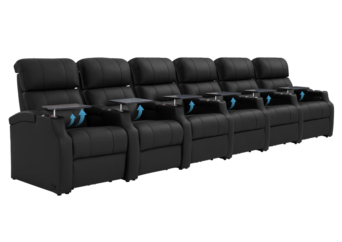 Weilianda Vanguard Lumbar Series 6-Seat Electric Reclining Chairs with Bulit-In Lumbar Support for Movie Night