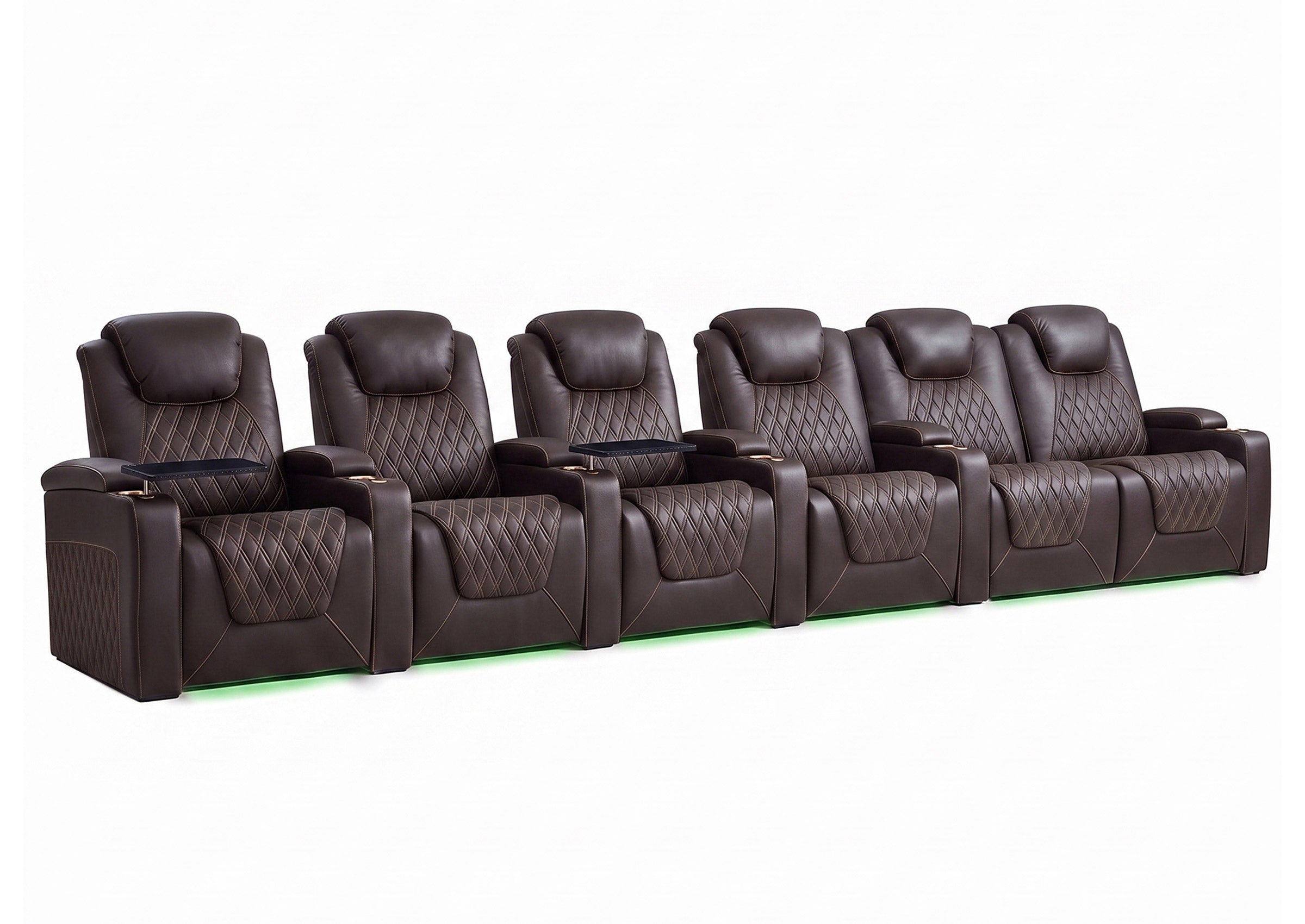 Weilianda Chic Series 6-Seat Electric Home Theater Recliner  | Multicolor Lighting