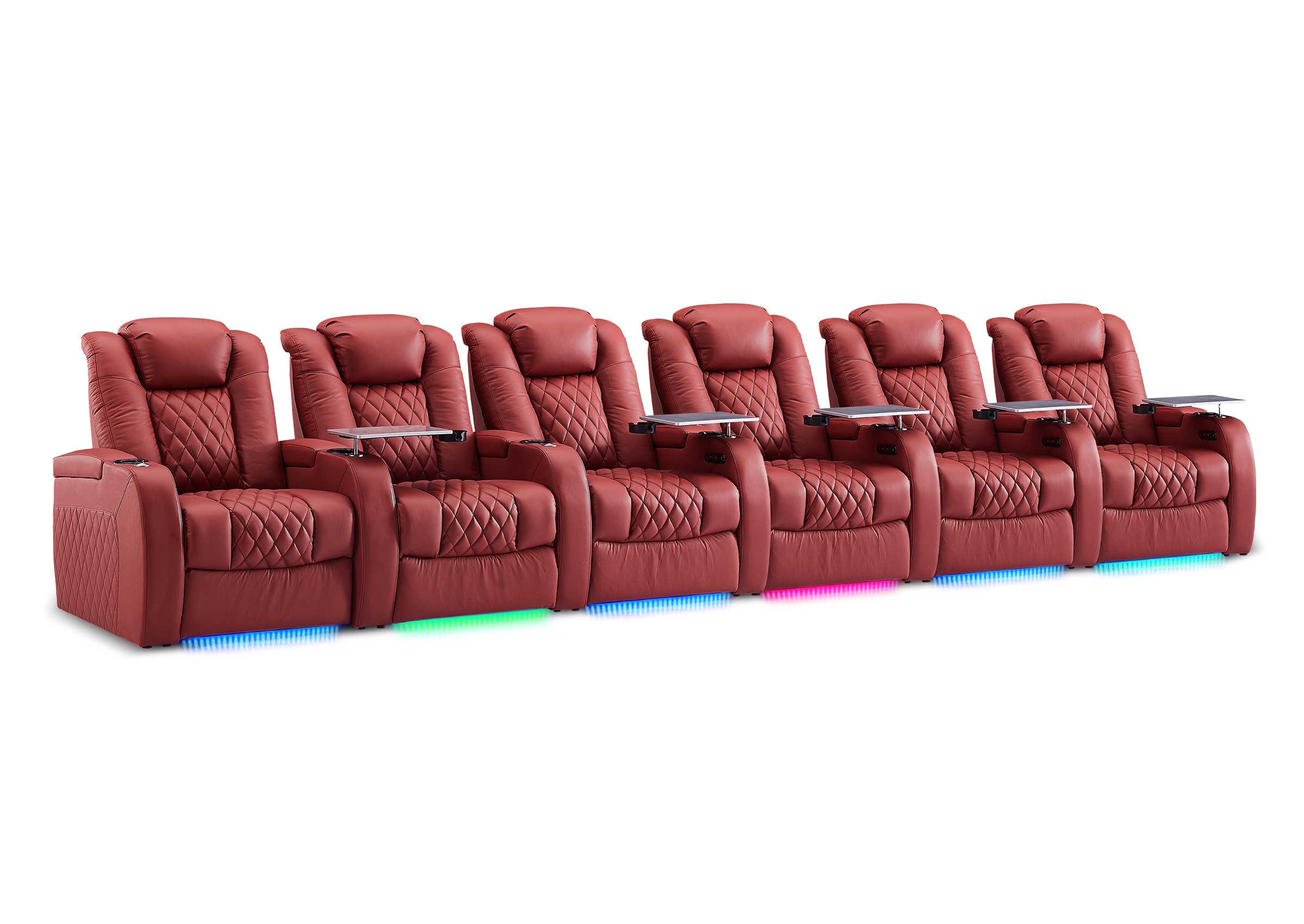 Weilianda FortLux XL Series – Oversized, Big & Tall 6-Seat Genuine Leather Recliner for Home Theater