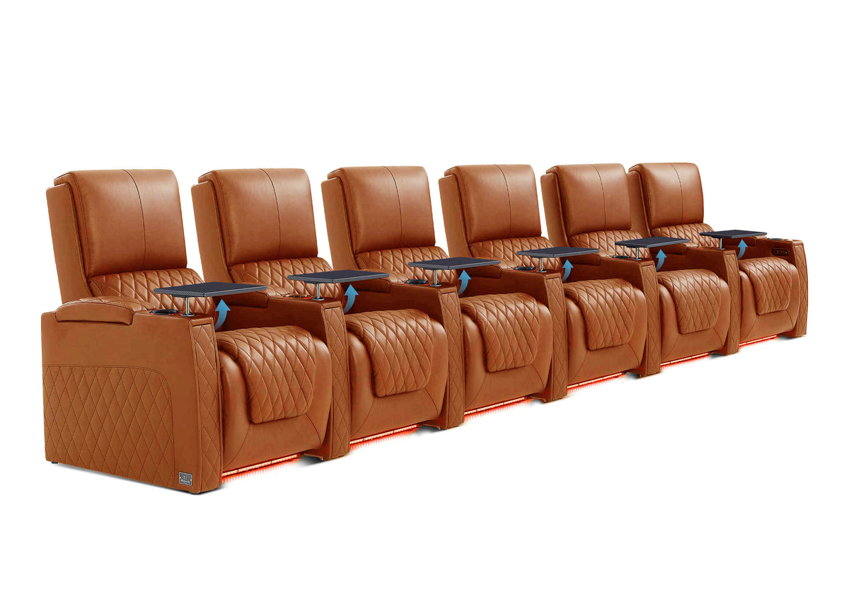 Weilianda AstroUltra Lumbar Series 6-Seat Electric Theater Recliner with Bulit in Lumbar Support | 7-Color LED Lighting