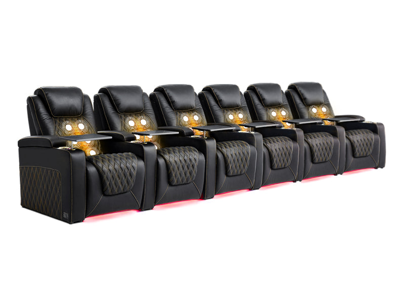 Weilianda Chic Massage Series Six Seat Movie Theater Recliner | Top-Grain Leather Sofa