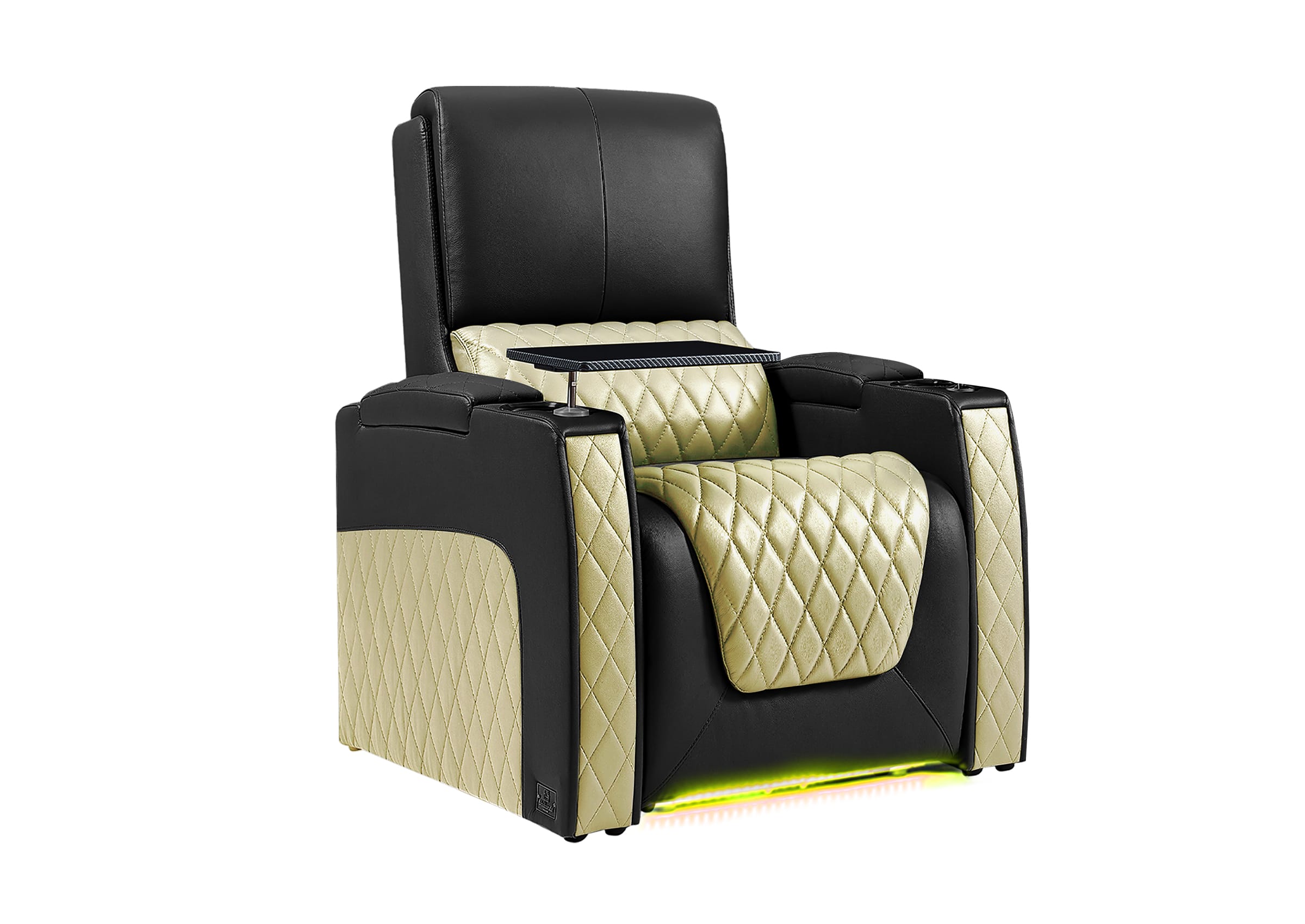 Weilianda AstroUltra Series Black Custom Two-Tone Single Power Recliner with Zero Gravity Seating