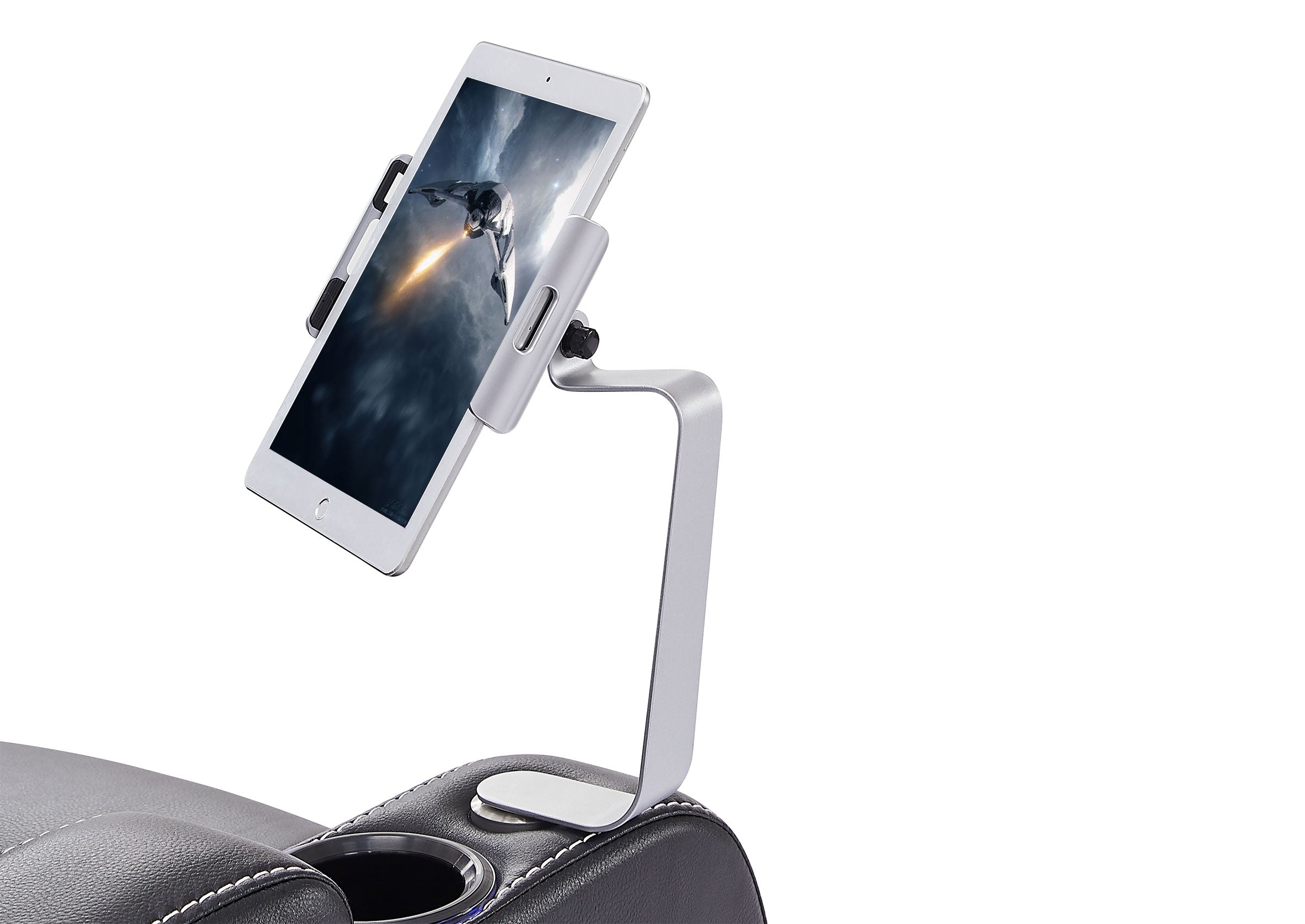 Weilianda Home Theater Seating Series Swivel Tablet and Cell Phone Holder,Silver