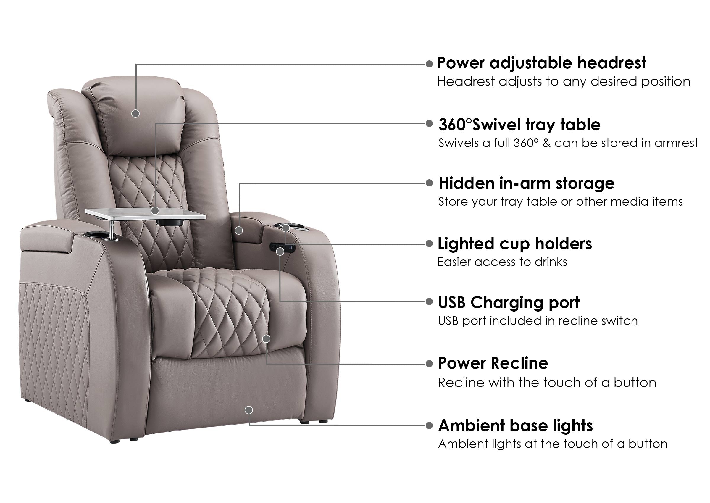 Luxury Series 4 seat Home Theater Seating