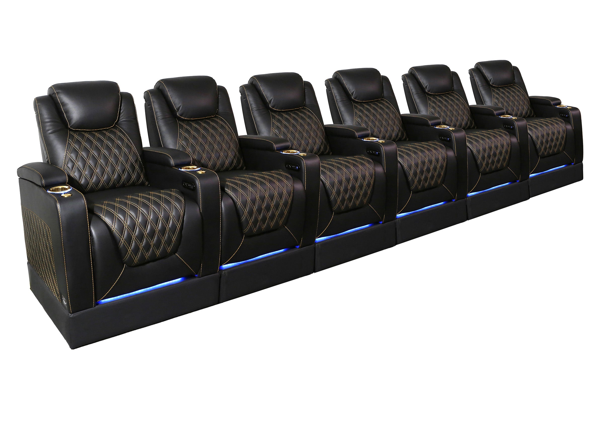 Weilianda Chic Riser Series Six-Seat Ergonomic Theater Recliner | Modern Recliner Chair for Media Room