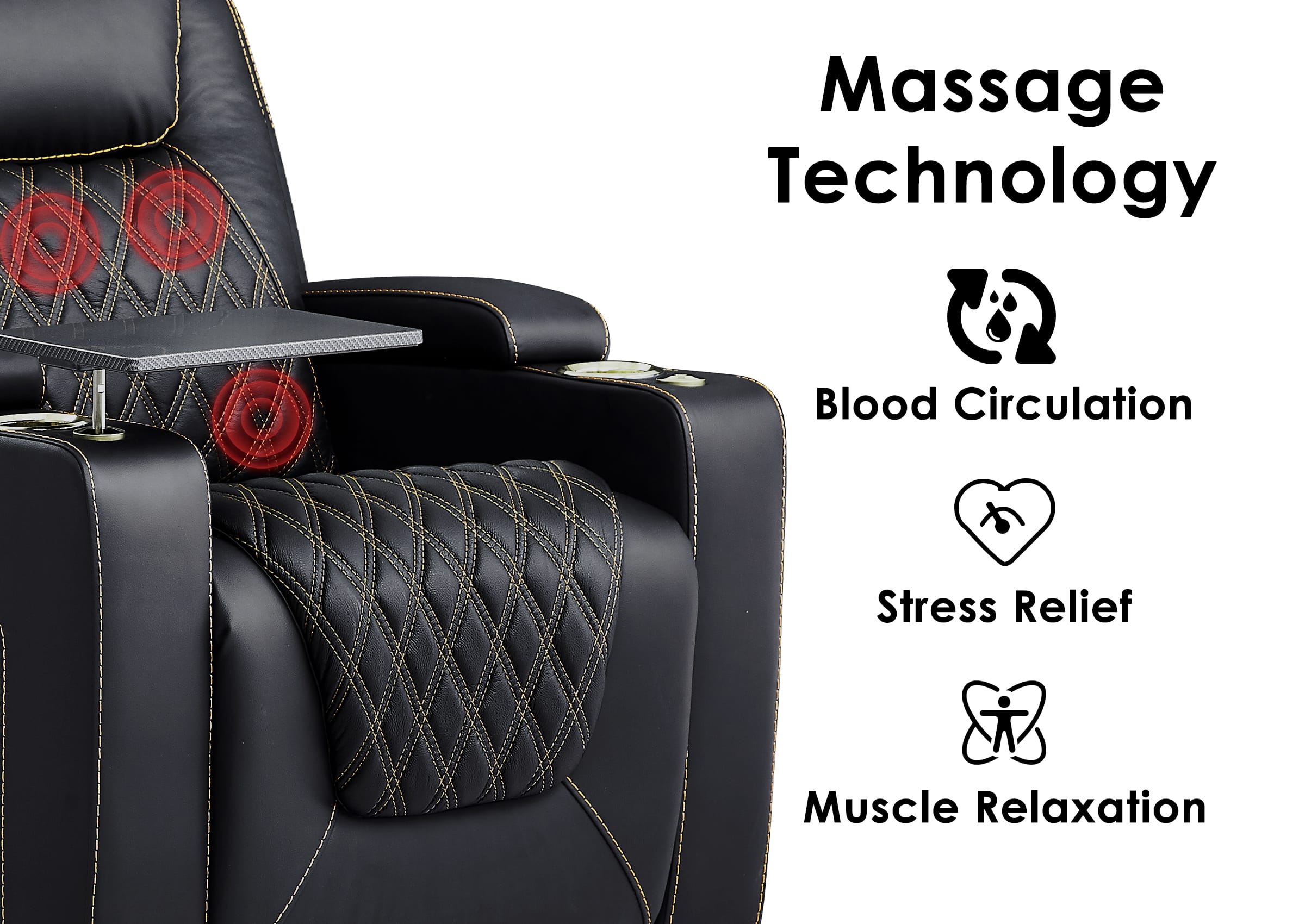 Weilianda LumiChic Massage Series Three-Seat Genuine Leather Sofa | Power Headrest & Footrest