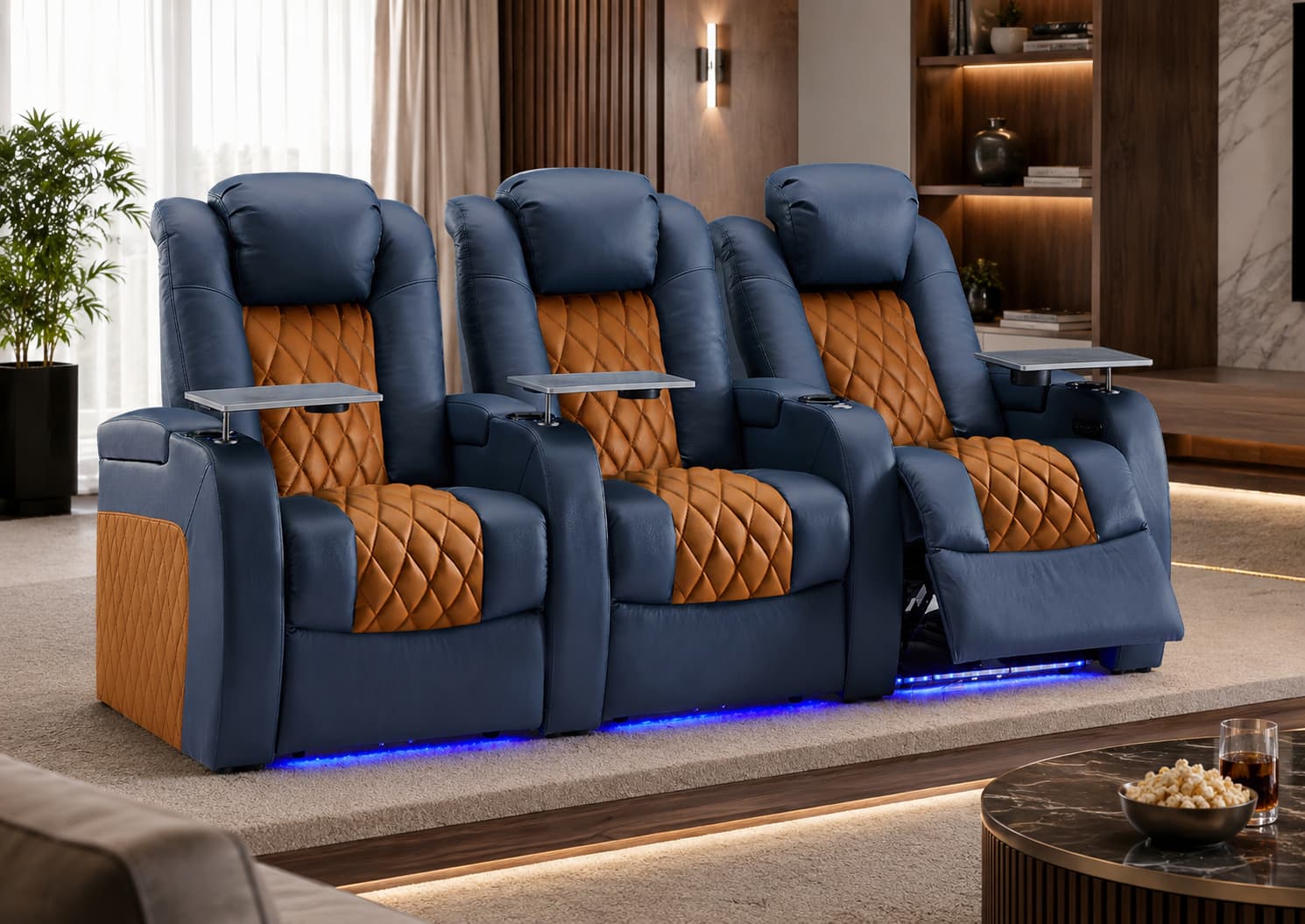 Weilianda 2026 Luxury Version 2.0 Blue Custom Home Theater Seating