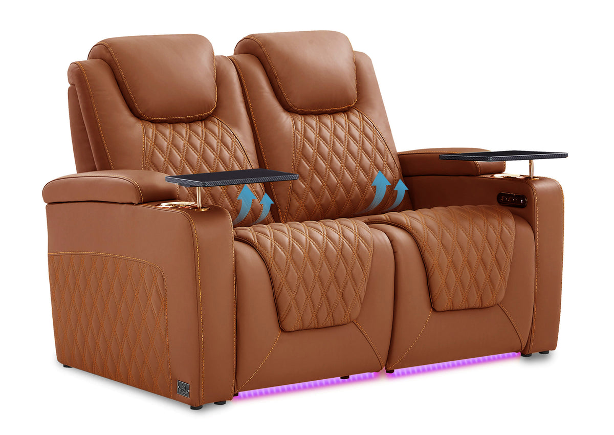 Weilianda Chic Lumbar Series 2-Seat Home Theater Sofa with Ergonomic Lumbar Support