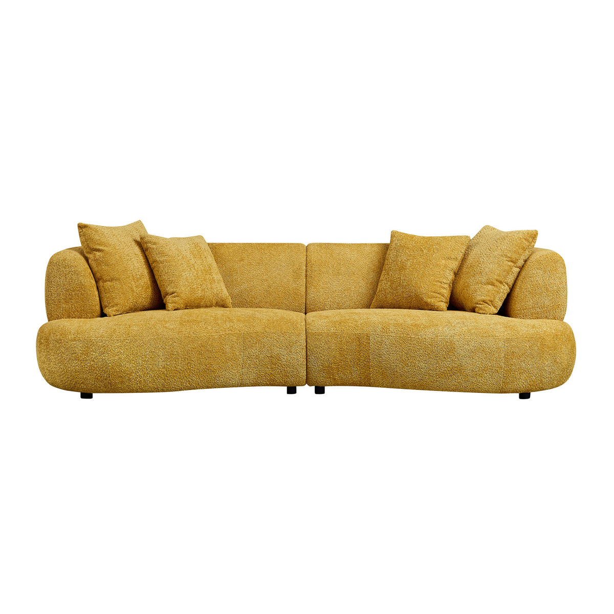 Chic 102.36" Curved 4-Seat Bouclé Sectional with Mid-Century Style