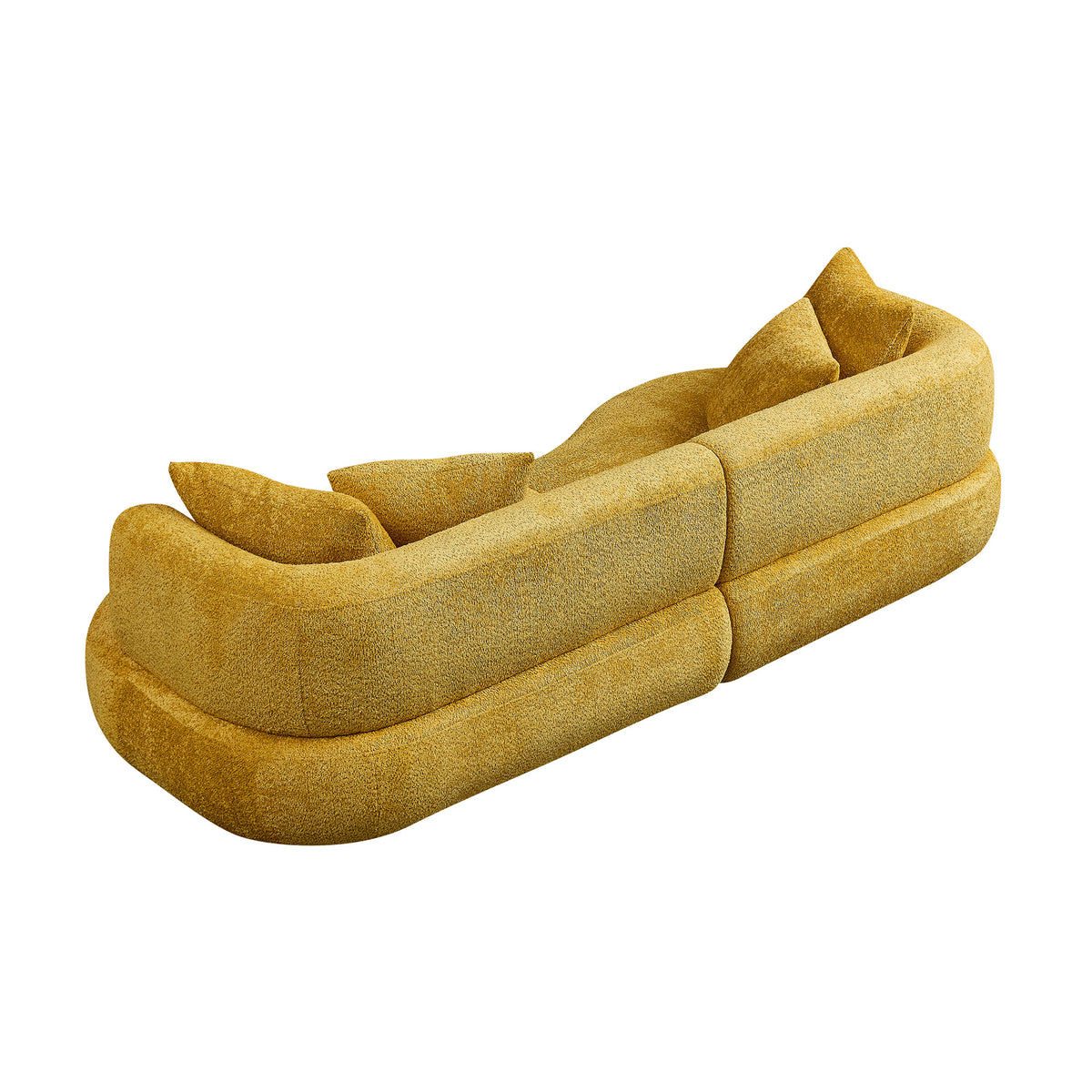 Chic 102.36" Curved 4-Seat Bouclé Sectional with Mid-Century Style