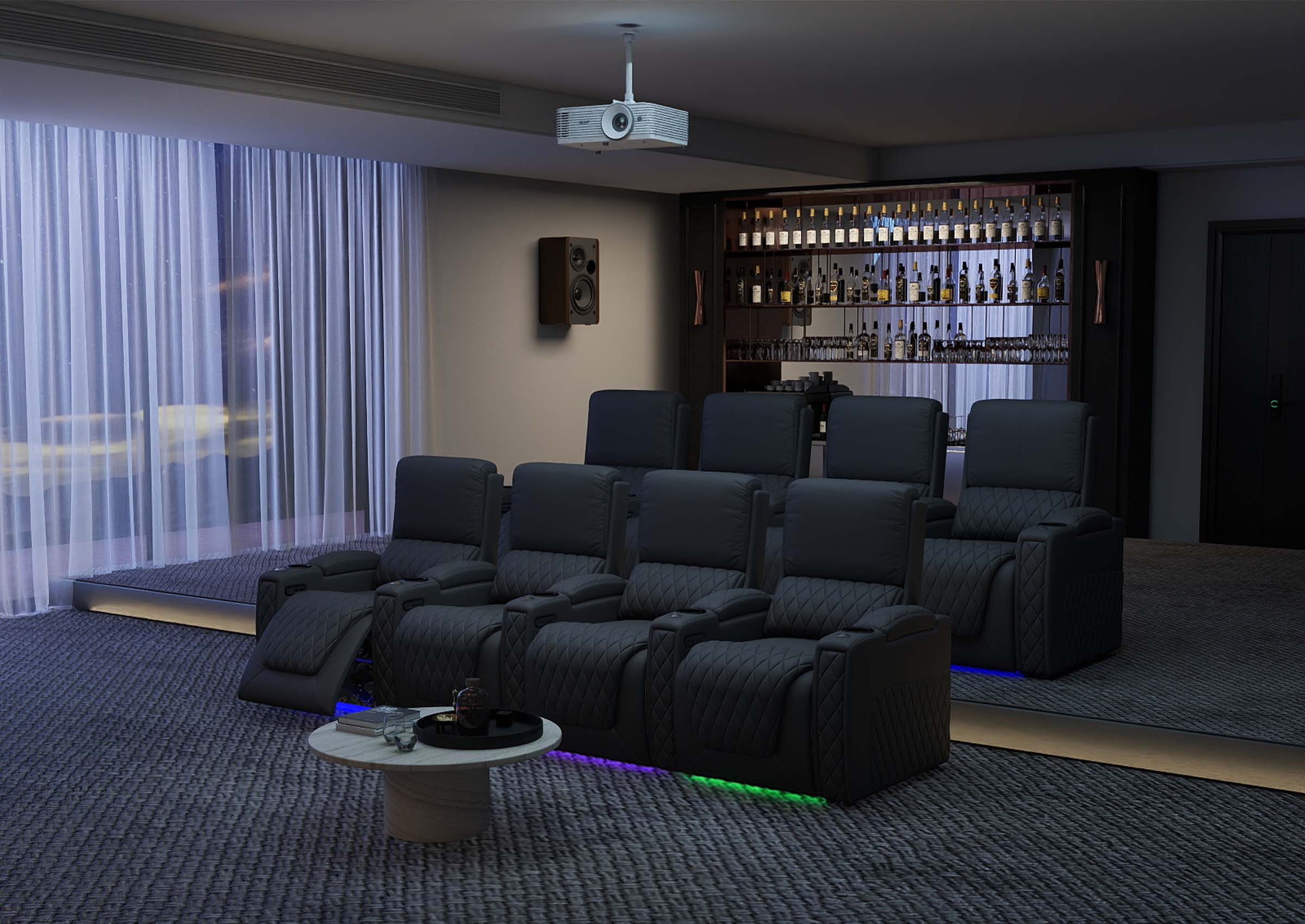 Weilianda Astronaut Series Zero Gravity Recliner for Home Theater With 7-color Ambient Lighting-Black