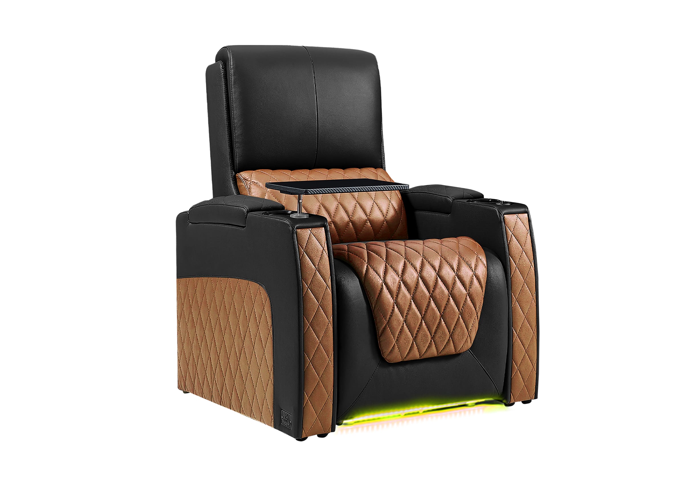 Weilianda AstroUltra Series Black Custom Two-Tone Single Power Recliner with Zero Gravity Seating