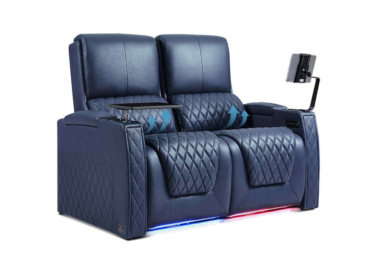 Weilianda AstroUltra Lumbar Series Two Seat Top Grain Leather Sofa with Built-in Lumbar Support