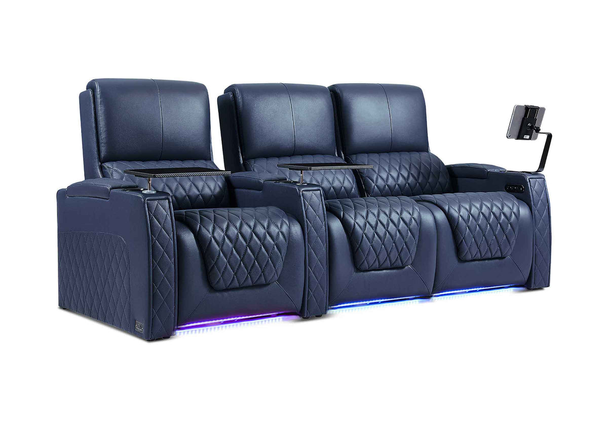 Weilianda AstroUltra XL Series – Big & Tall Design 3-Seat Movie Theater Seating | Adjustable Headrest & Lighting