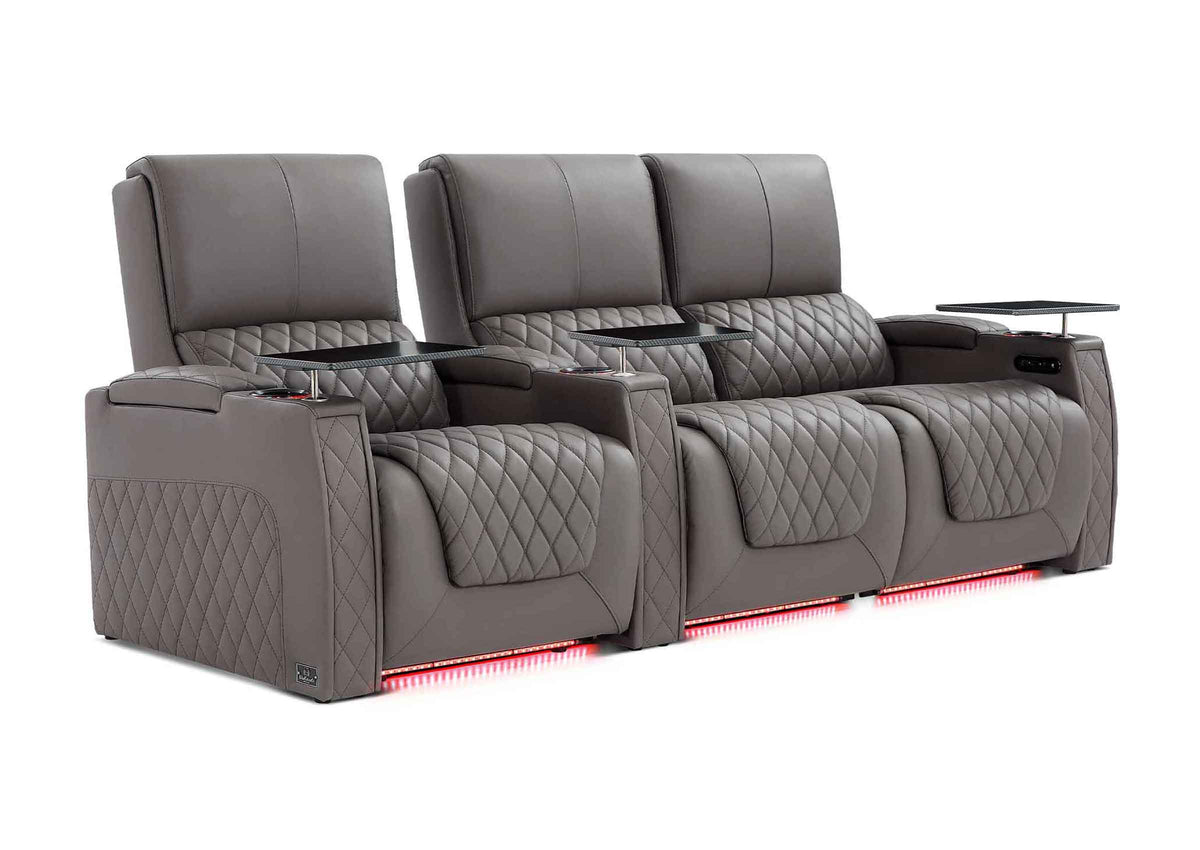 Weilianda AstroUltra XL Series – Big & Tall Design 3-Seat Movie Theater Seating | Adjustable Headrest & Lighting