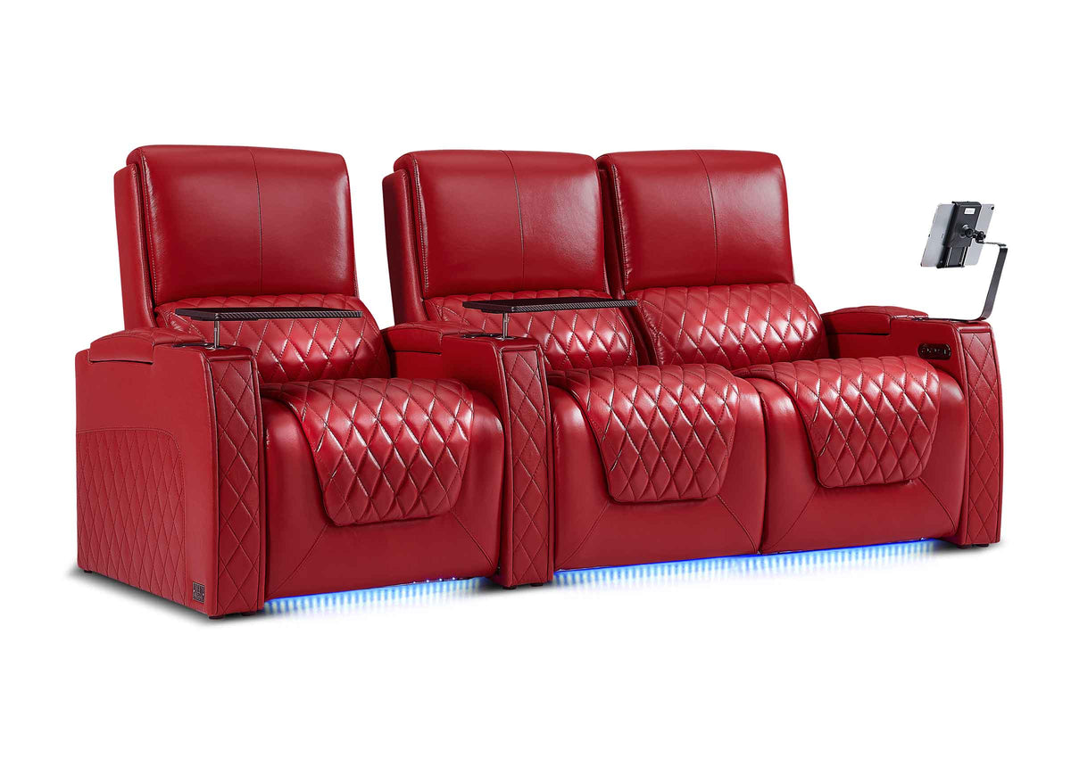 Weilianda AstroUltra XL Series – Big & Tall Design 3-Seat Movie Theater Seating | Adjustable Headrest & Lighting