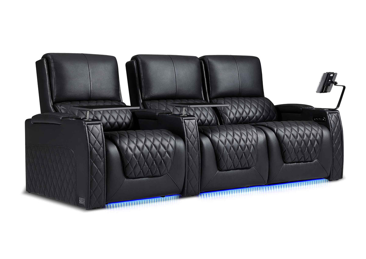 Weilianda AstroUltra XL Series – Big & Tall Design 3-Seat Movie Theater Seating | Adjustable Headrest & Lighting