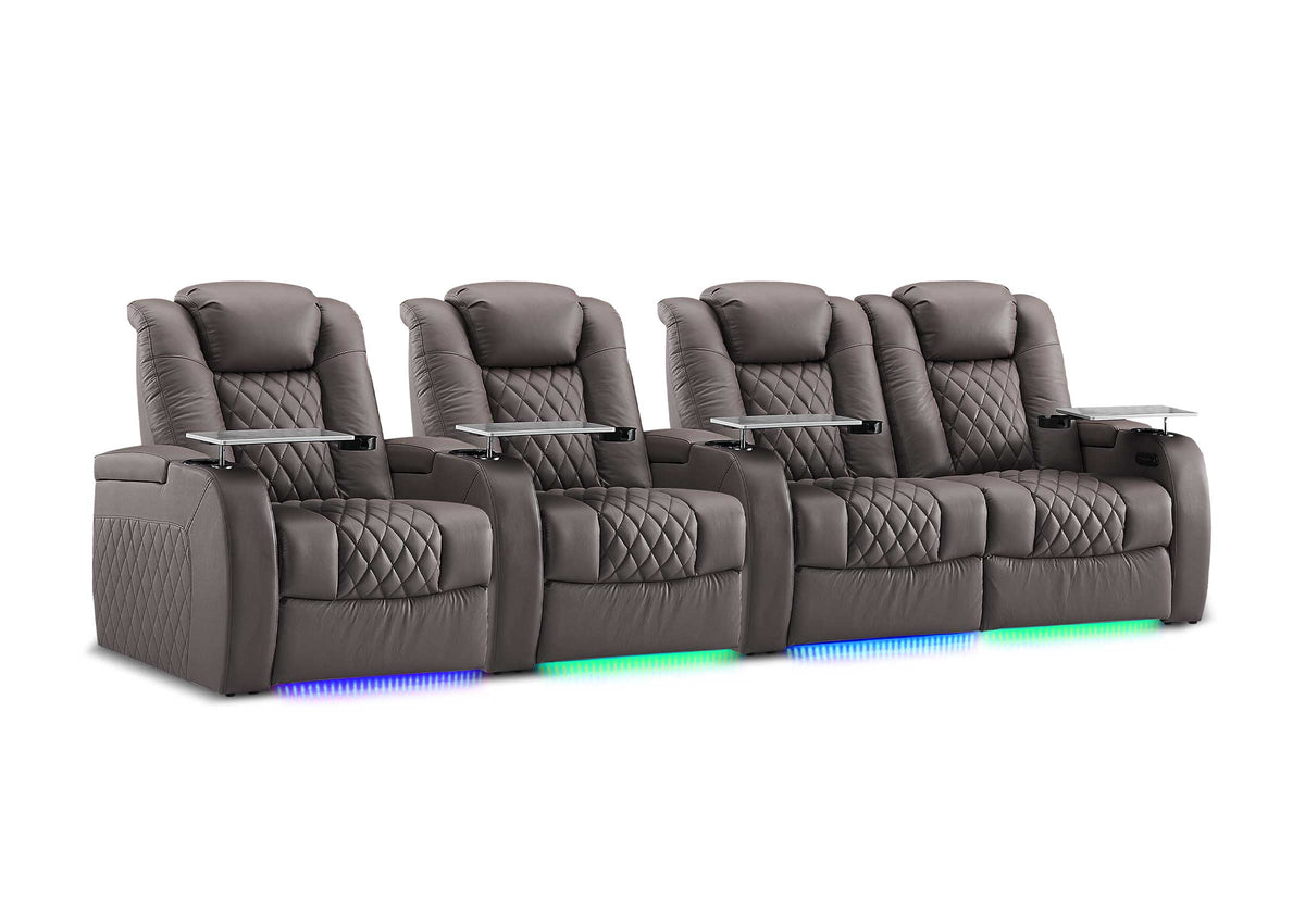 Weilianda FortLux XL Series – Big & Tall Design | 4-Seat Zero Gravity Leather Recliner for Living Room Home Theater