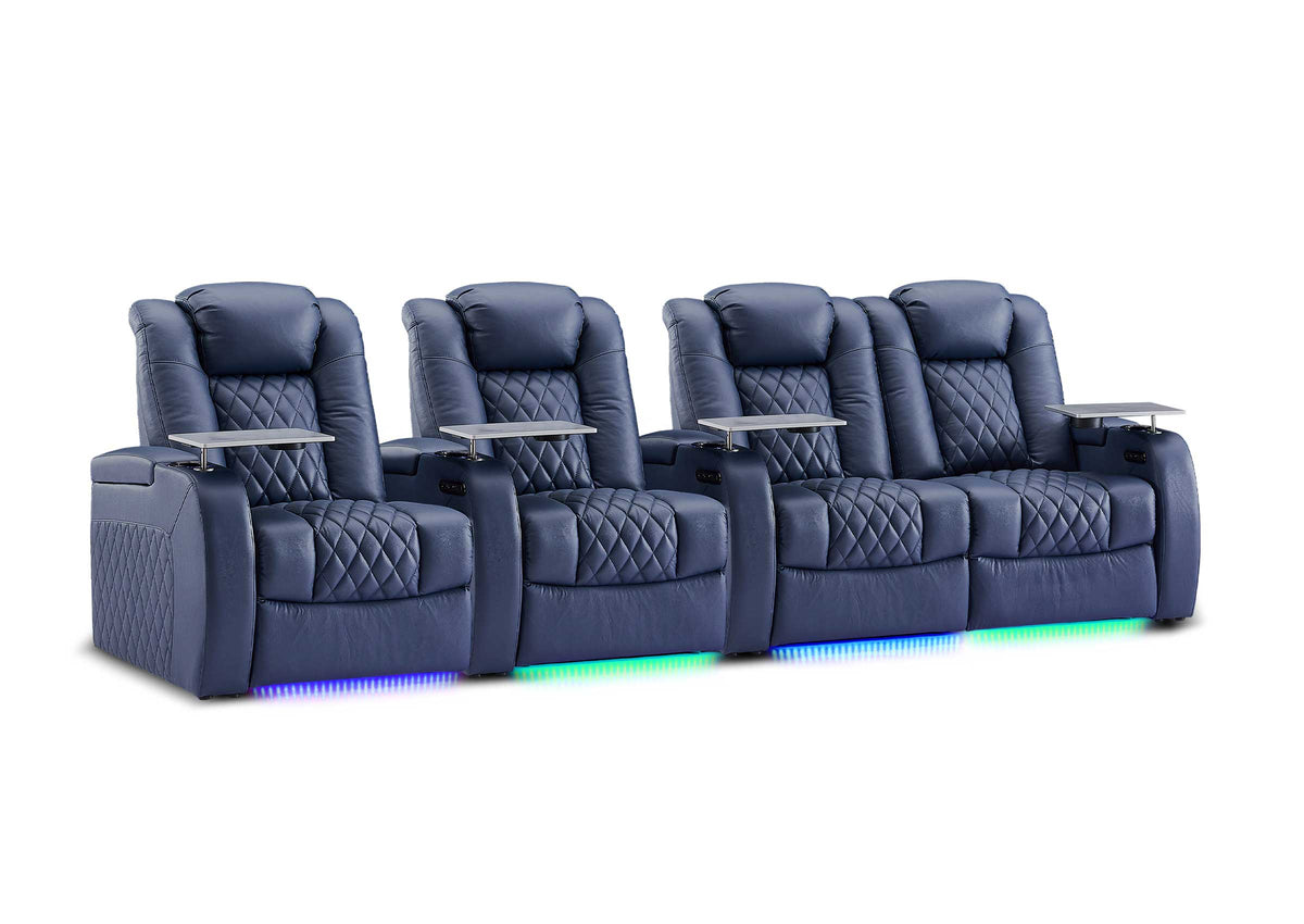 Weilianda FortLux XL Series – Big & Tall Design | 4-Seat Zero Gravity Leather Recliner for Living Room Home Theater