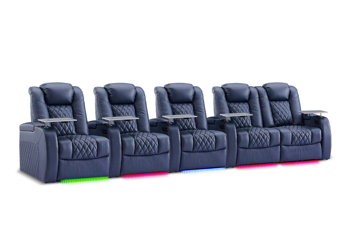 Weilianda FortLux XL Series - Oversized Comfortable Seating | Five-Seat Home Cinema Sofa with Top Grain Leather