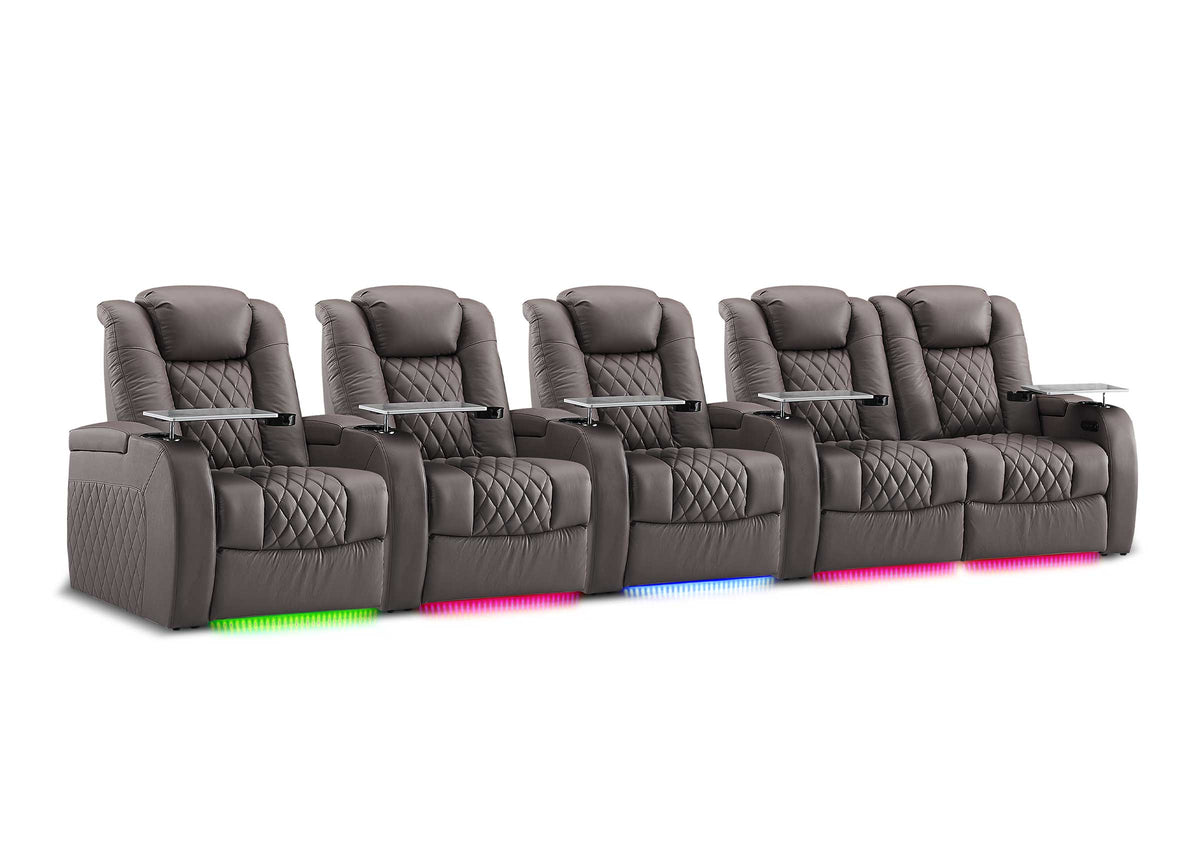 Weilianda FortLux XL Series - Oversized Comfortable Seating | Five-Seat Home Cinema Sofa with Top Grain Leather