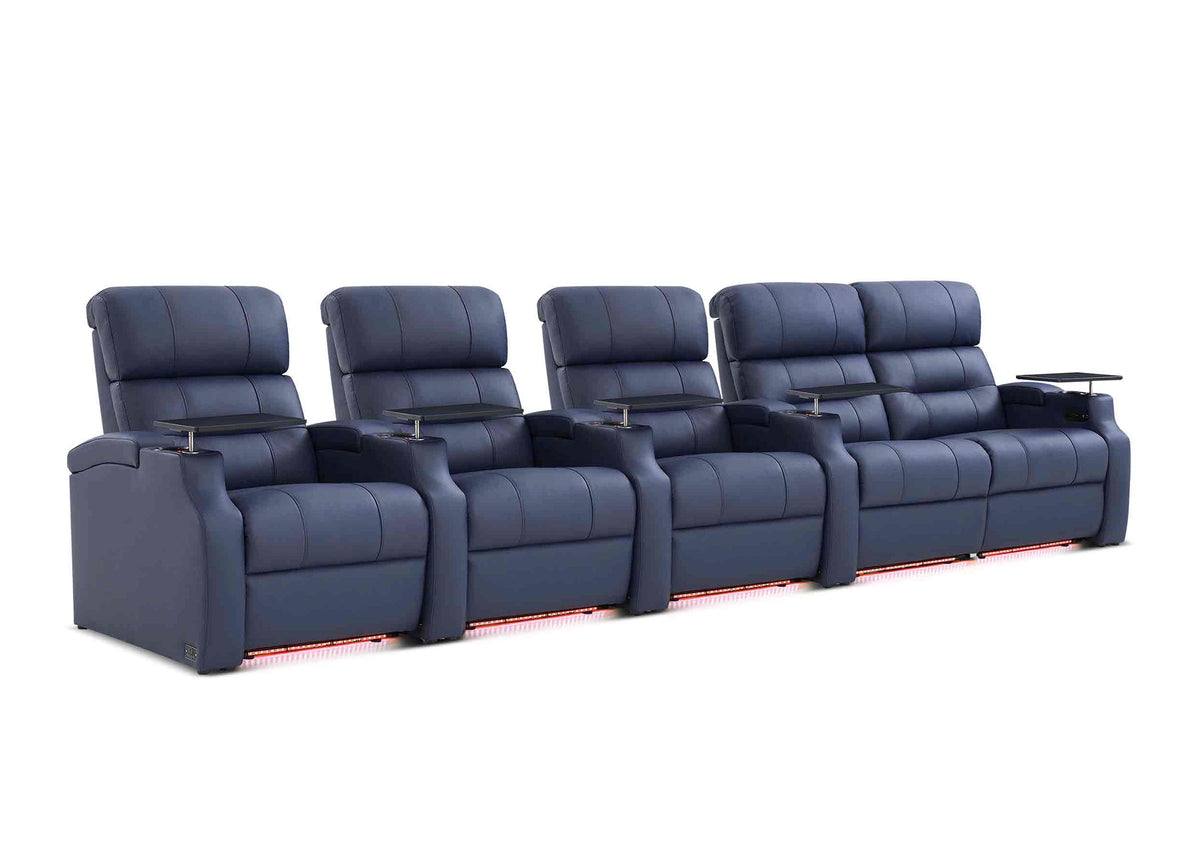 Weilianda Vanguard XL Series 5-Seat Electric Theater Recliner | Extra-Wide Comfort & Premium Leather