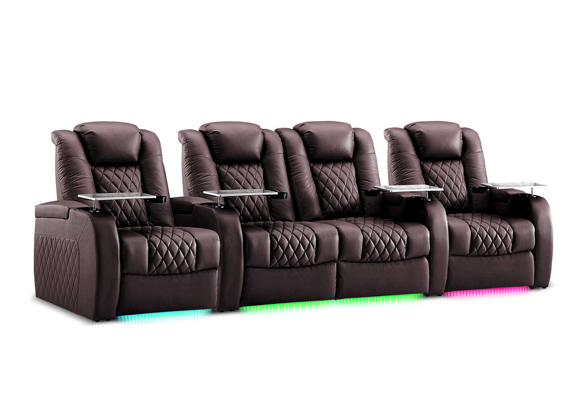 Weilianda FortLux XL Series – Big & Tall Design | 4-Seat Zero Gravity Leather Recliner for Living Room Home Theater