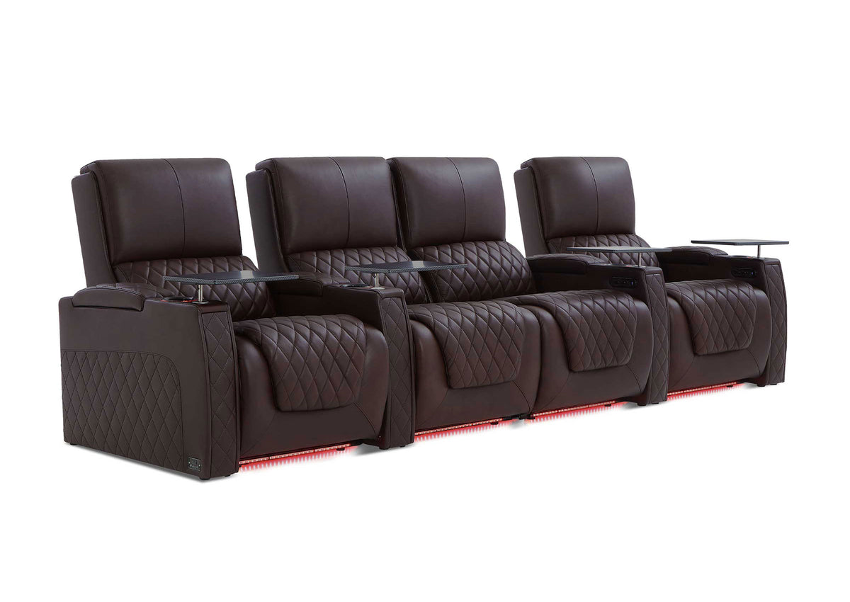 Weilianda AstroUltra XL Series – Big & Tall Design Four Seat Power Recliner | Top Grain Leather & Multi-color Lighting