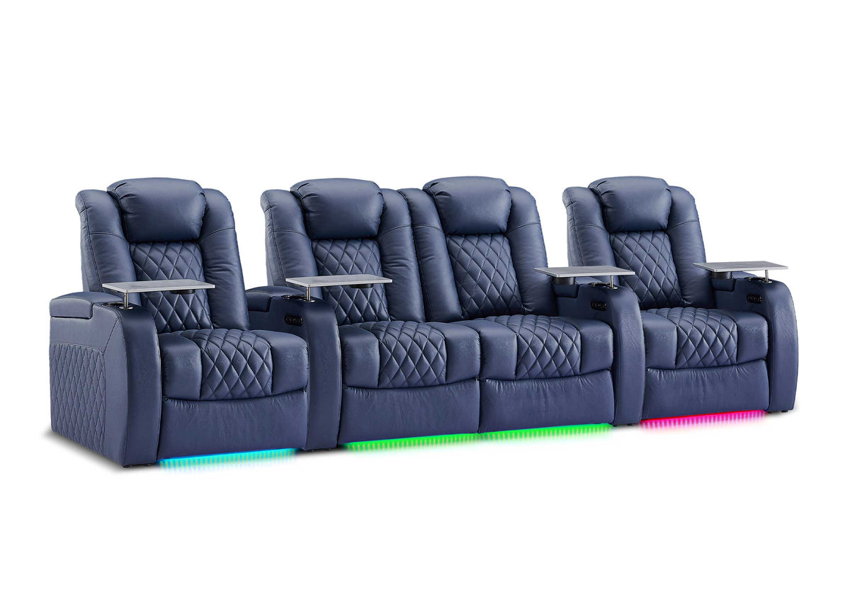 Weilianda FortLux XL Series – Big & Tall Design | 4-Seat Zero Gravity Leather Recliner for Living Room Home Theater