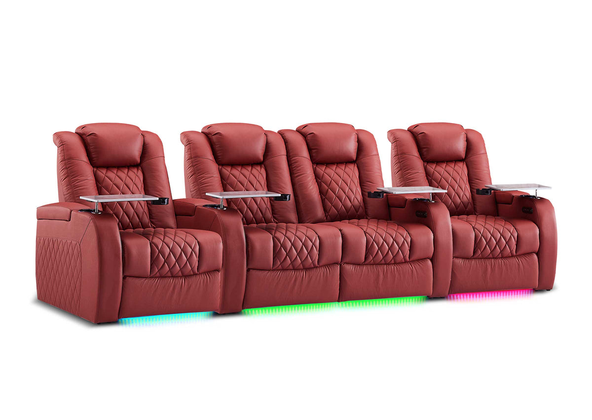 Weilianda FortLux XL Series – Big & Tall Design | 4-Seat Zero Gravity Leather Recliner for Living Room Home Theater