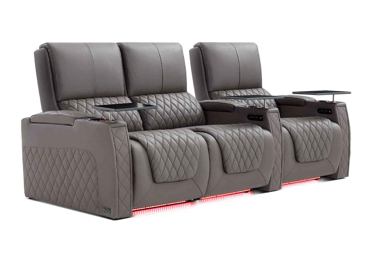 Weilianda AstroUltra XL Series – Big & Tall Design 3-Seat Movie Theater Seating | Adjustable Headrest & Lighting