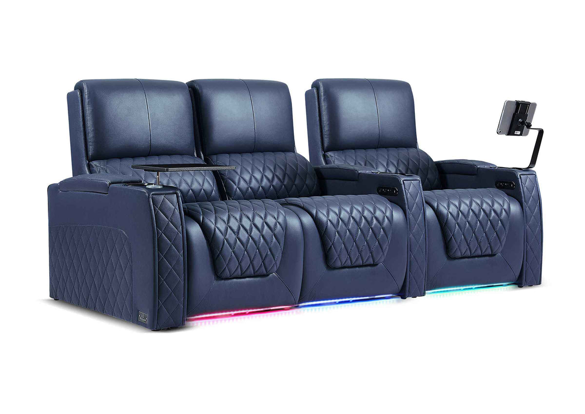 Weilianda AstroUltra XL Series – Big & Tall Design 3-Seat Movie Theater Seating | Adjustable Headrest & Lighting