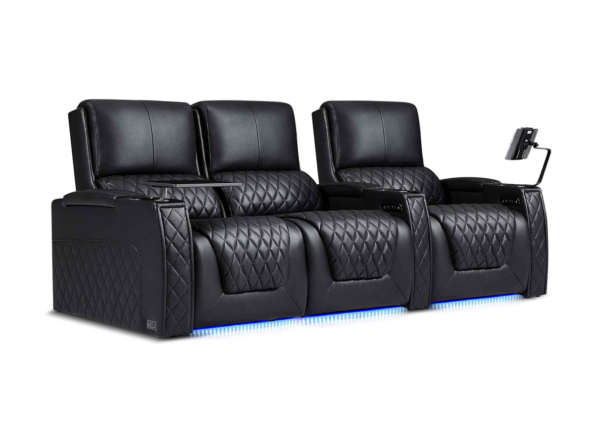 Weilianda AstroUltra XL Series – Big & Tall Design 3-Seat Movie Theater Seating | Adjustable Headrest & Lighting