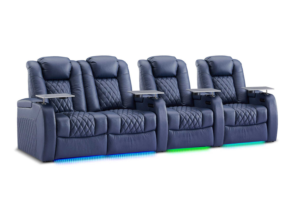 Weilianda FortLux XL Series – Big & Tall Design | 4-Seat Zero Gravity Leather Recliner for Living Room Home Theater