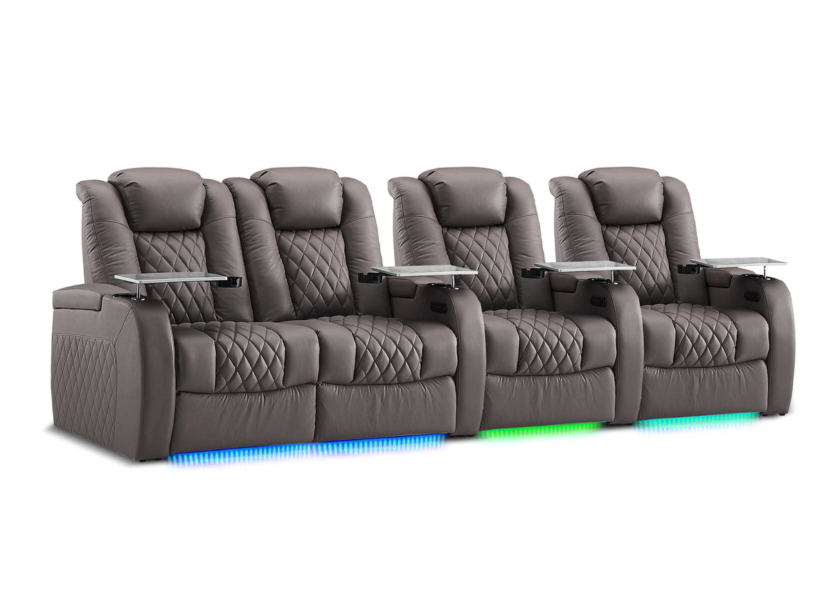 Weilianda FortLux XL Series – Big & Tall Design | 4-Seat Zero Gravity Leather Recliner for Living Room Home Theater