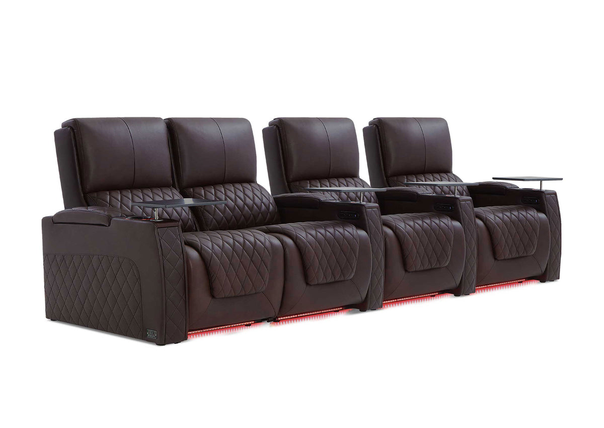 Weilianda AstroUltra XL Series – Big & Tall Design Four Seat Power Recliner | Top Grain Leather & Multi-color Lighting