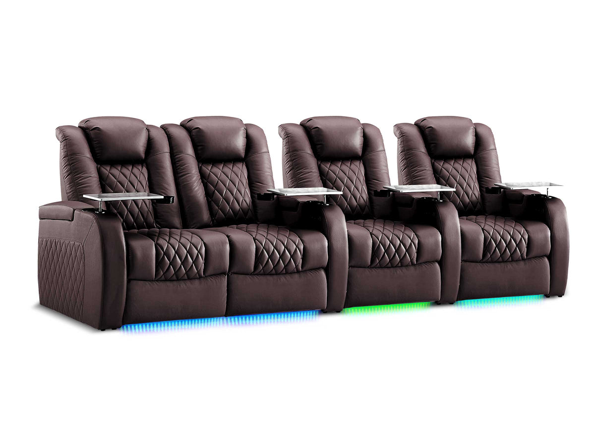 Weilianda FortLux XL Series – Big & Tall Design | 4-Seat Zero Gravity Leather Recliner for Living Room Home Theater