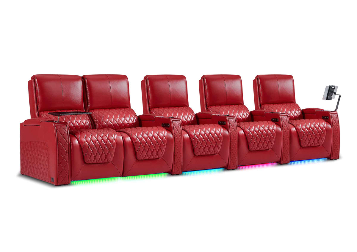 Weilianda AstroUltra XL Series – Big & Tall Design Five Seat Home Theater Seating | Extra Space to Relax & Premium Leather