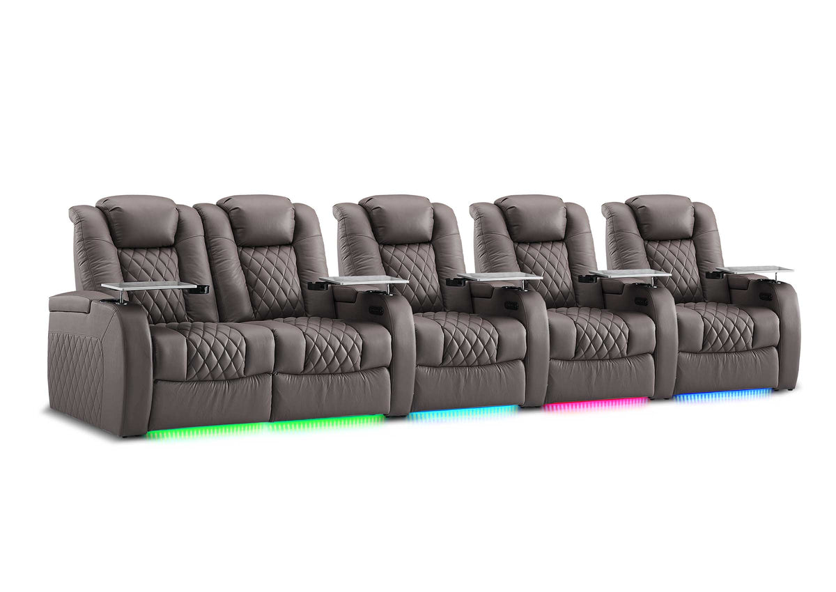 Weilianda FortLux XL Series - Oversized Comfortable Seating | Five-Seat Home Cinema Sofa with Top Grain Leather