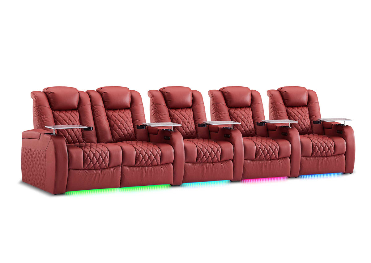 Weilianda FortLux XL Series - Oversized Comfortable Seating | Five-Seat Home Cinema Sofa with Top Grain Leather